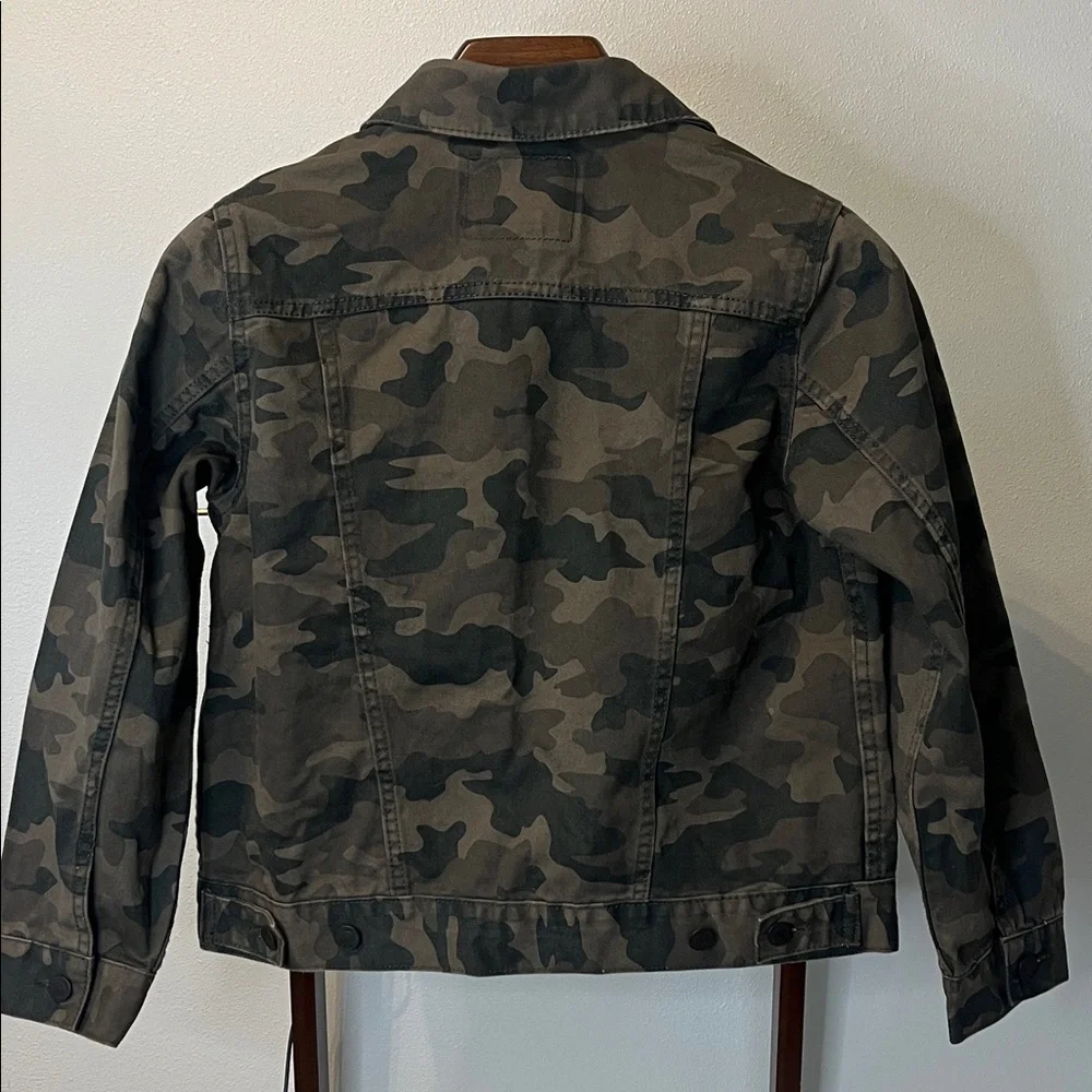 Levi‎ Camo Denim Trucker Jacket Kids Medium 10/12 Years - Green Camouflage